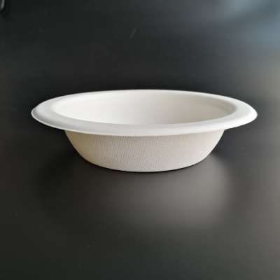 Best selling Biodegradable Disposable bagasse sugarcane 16oz deep paper pulp soup salad bowl